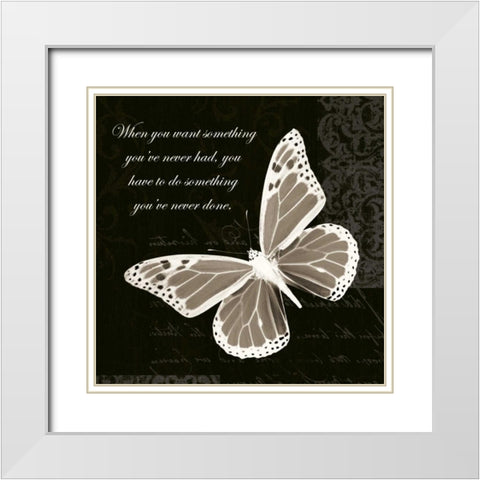 Inspire Butterfly White Modern Wood Framed Art Print with Double Matting by Greene, Taylor