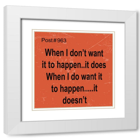 POST# 963 White Modern Wood Framed Art Print with Double Matting by Greene, Taylor