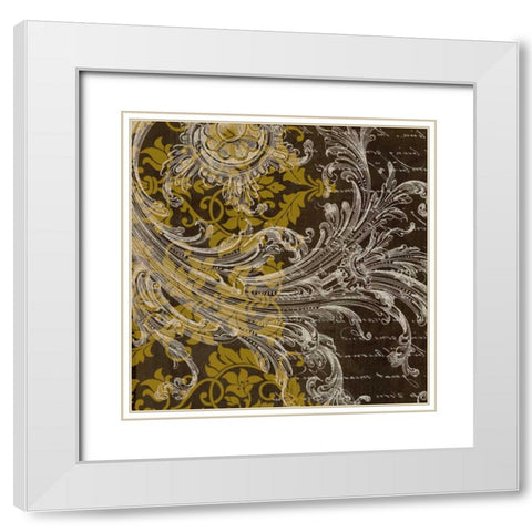 OSCAR GOLD B4 White Modern Wood Framed Art Print with Double Matting by Greene, Taylor