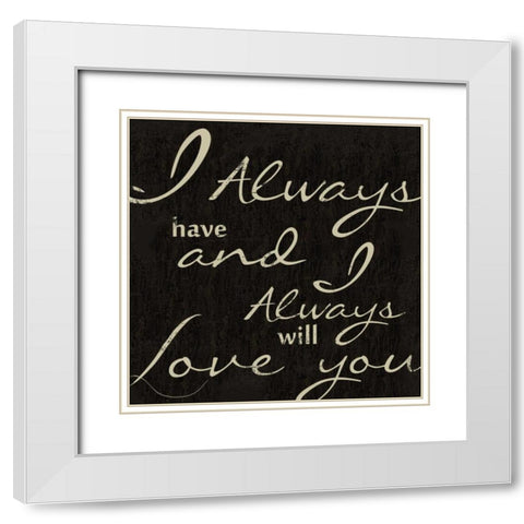 MY LOVE White Modern Wood Framed Art Print with Double Matting by Greene, Taylor