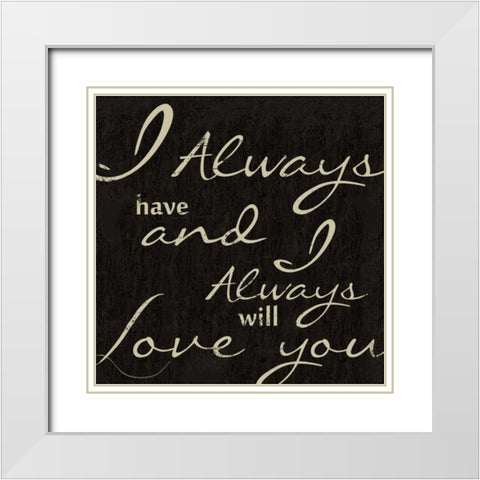 MY LOVE White Modern Wood Framed Art Print with Double Matting by Greene, Taylor