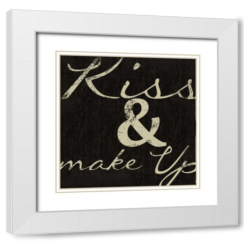 KISSES White Modern Wood Framed Art Print with Double Matting by Greene, Taylor