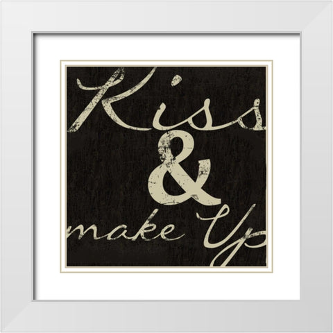 KISSES White Modern Wood Framed Art Print with Double Matting by Greene, Taylor