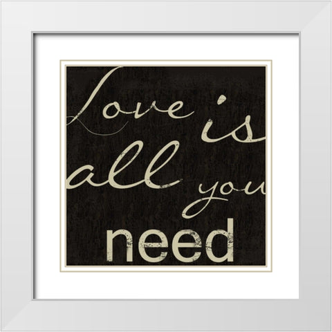 LOVE LOVE LOVE White Modern Wood Framed Art Print with Double Matting by Greene, Taylor