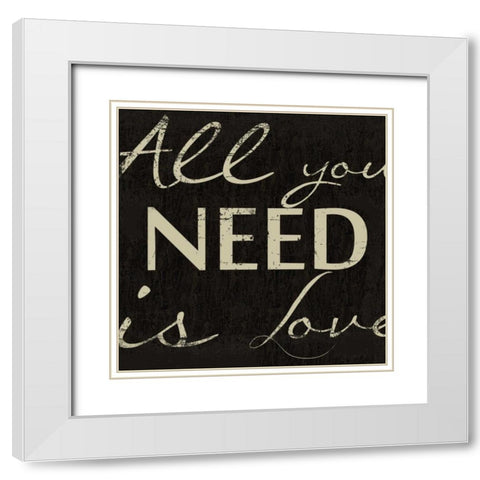 LOVE White Modern Wood Framed Art Print with Double Matting by Greene, Taylor