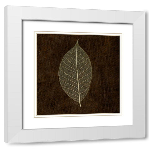 Spice Gold Leaf White Modern Wood Framed Art Print with Double Matting by Greene, Taylor