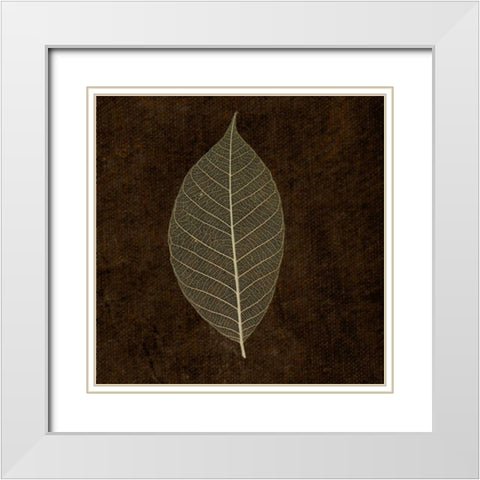 Spice Gold Leaf White Modern Wood Framed Art Print with Double Matting by Greene, Taylor