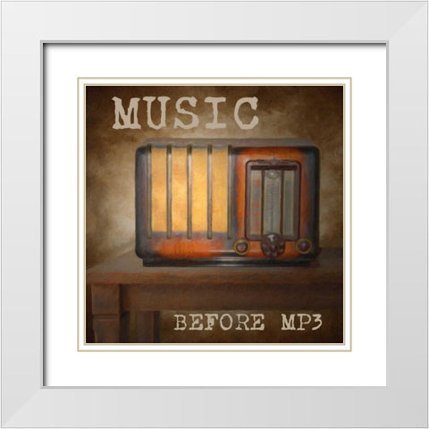 MUSIC BEFORE MP3 White Modern Wood Framed Art Print with Double Matting by Greene, Taylor