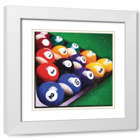 GAMING POOL White Modern Wood Framed Art Print with Double Matting by Greene, Taylor
