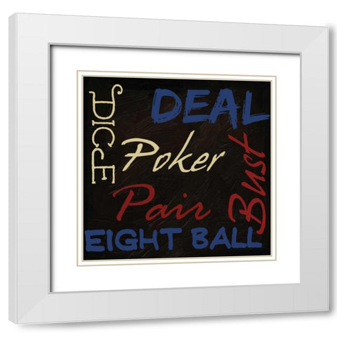 GAMES White Modern Wood Framed Art Print with Double Matting by Greene, Taylor