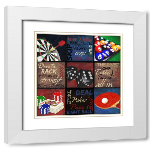 GAMING 9 PATCH White Modern Wood Framed Art Print with Double Matting by Greene, Taylor