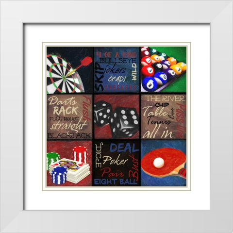 GAMING 9 PATCH White Modern Wood Framed Art Print with Double Matting by Greene, Taylor