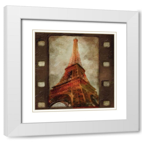 Travel 9 EIFFEL White Modern Wood Framed Art Print with Double Matting by Greene, Taylor