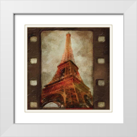 Travel 9 EIFFEL White Modern Wood Framed Art Print with Double Matting by Greene, Taylor
