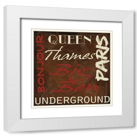 Travel 9 D White Modern Wood Framed Art Print with Double Matting by Greene, Taylor