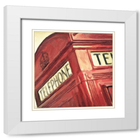 Travel 9 PHONE BOOTH White Modern Wood Framed Art Print with Double Matting by Greene, Taylor