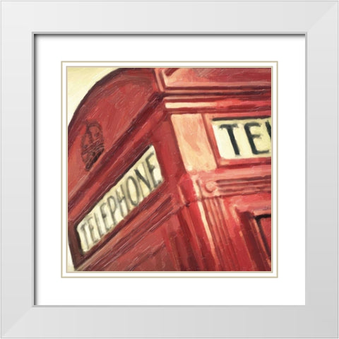 Travel 9 PHONE BOOTH White Modern Wood Framed Art Print with Double Matting by Greene, Taylor