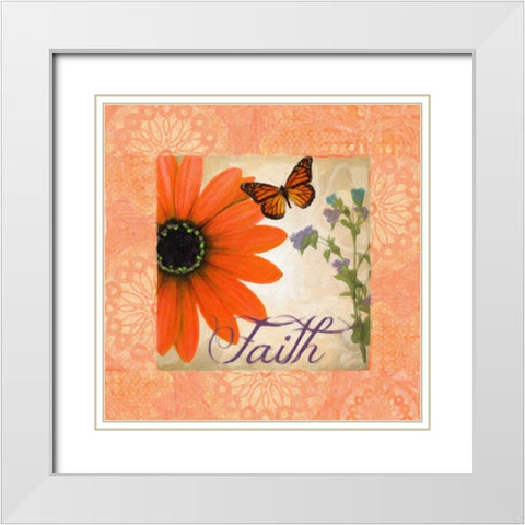 Floral Rhapsody Square II White Modern Wood Framed Art Print with Double Matting by Greene, Taylor