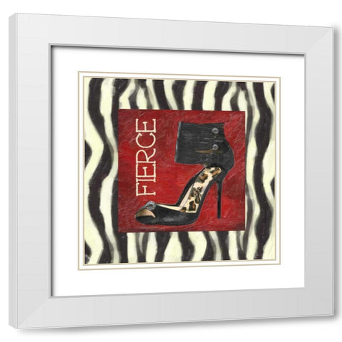 FIERCE SHOE A1 White Modern Wood Framed Art Print with Double Matting by Greene, Taylor
