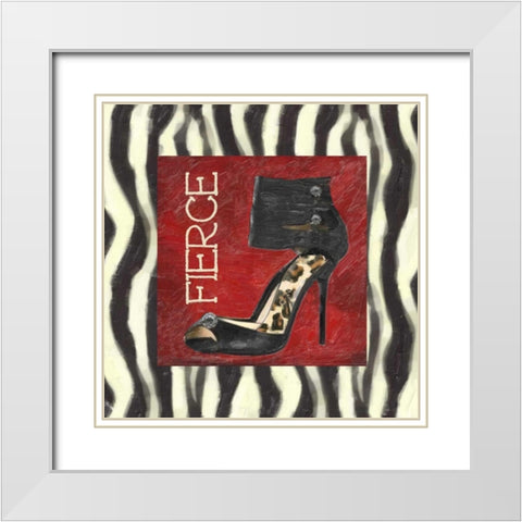 FIERCE SHOE A1 White Modern Wood Framed Art Print with Double Matting by Greene, Taylor