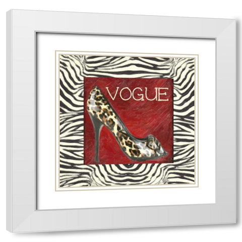 VOGUE SHOE B2 White Modern Wood Framed Art Print with Double Matting by Greene, Taylor