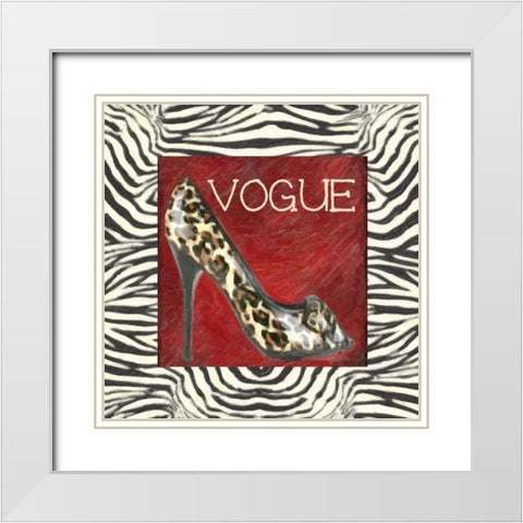 VOGUE SHOE B2 White Modern Wood Framed Art Print with Double Matting by Greene, Taylor
