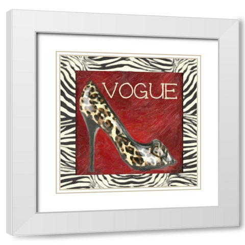 VOGUE SHOE B3 White Modern Wood Framed Art Print with Double Matting by Greene, Taylor