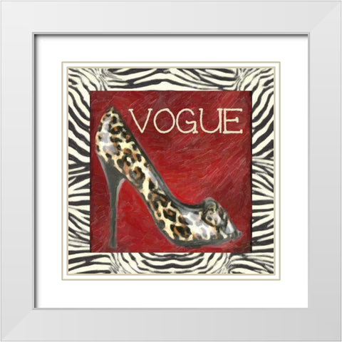 VOGUE SHOE B3 White Modern Wood Framed Art Print with Double Matting by Greene, Taylor