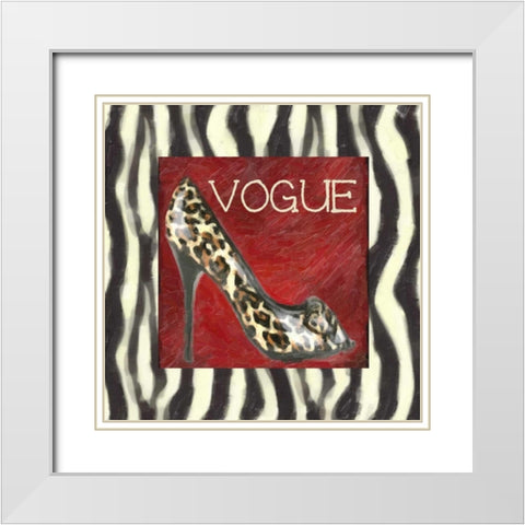 VOGUE SHOE B White Modern Wood Framed Art Print with Double Matting by Greene, Taylor