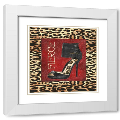 FIERCE SHOE White Modern Wood Framed Art Print with Double Matting by Greene, Taylor