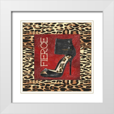 FIERCE SHOE White Modern Wood Framed Art Print with Double Matting by Greene, Taylor