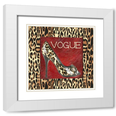 VOGUE SHOE White Modern Wood Framed Art Print with Double Matting by Greene, Taylor