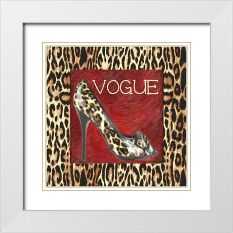 VOGUE SHOE White Modern Wood Framed Art Print with Double Matting by Greene, Taylor