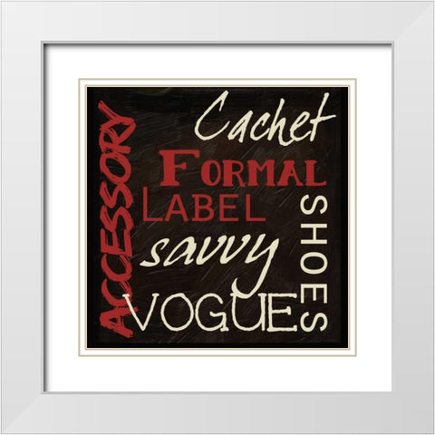 Fashion Patch S2 White Modern Wood Framed Art Print with Double Matting by Greene, Taylor