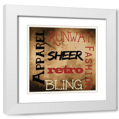 Fashion Patch S4 White Modern Wood Framed Art Print with Double Matting by Greene, Taylor