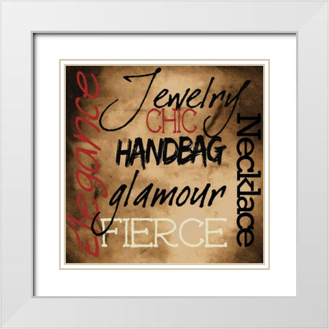 Fashion Patch S8 White Modern Wood Framed Art Print with Double Matting by Greene, Taylor