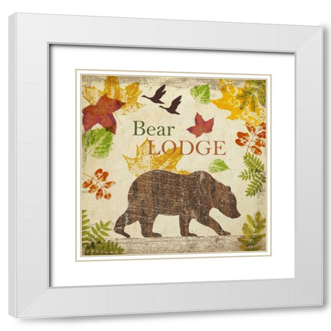BEAR LODGE A1 White Modern Wood Framed Art Print with Double Matting by Greene, Taylor