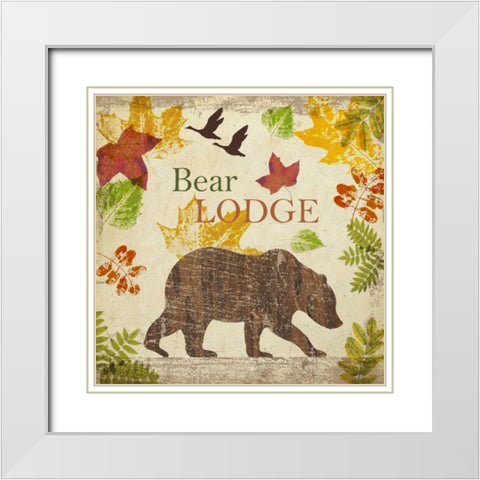 BEAR LODGE A1 White Modern Wood Framed Art Print with Double Matting by Greene, Taylor