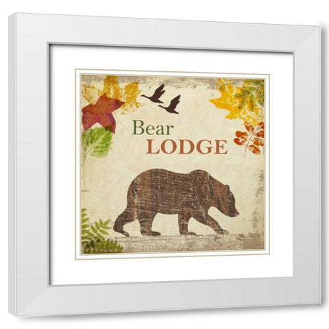 BEAR LODGE White Modern Wood Framed Art Print with Double Matting by Greene, Taylor