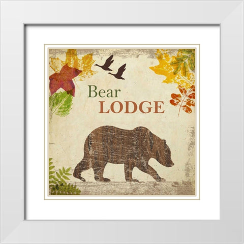 BEAR LODGE White Modern Wood Framed Art Print with Double Matting by Greene, Taylor