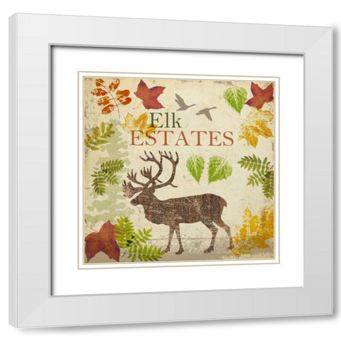 ELK B2 White Modern Wood Framed Art Print with Double Matting by Greene, Taylor