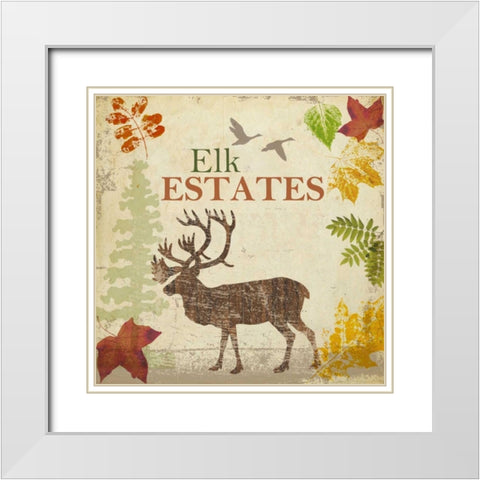 ELK White Modern Wood Framed Art Print with Double Matting by Greene, Taylor