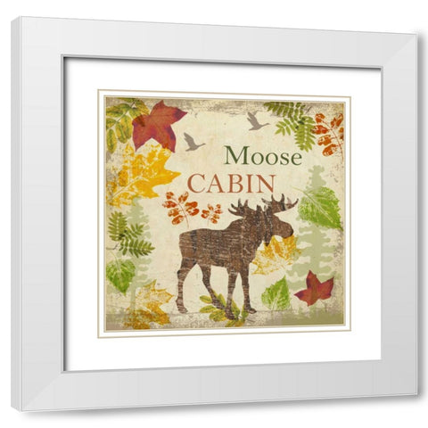 MOOSE CABIN C1 White Modern Wood Framed Art Print with Double Matting by Greene, Taylor