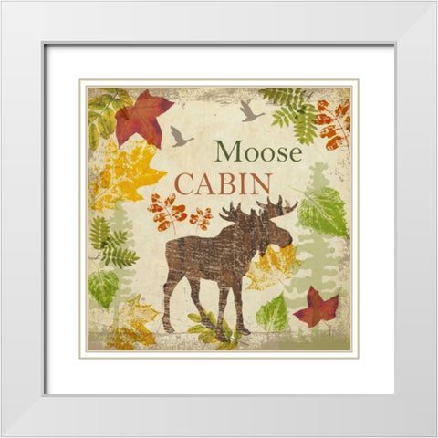 MOOSE CABIN C1 White Modern Wood Framed Art Print with Double Matting by Greene, Taylor