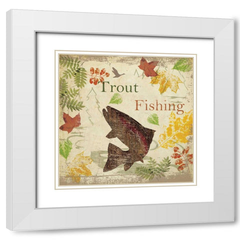 TROUT TEVERN D1 White Modern Wood Framed Art Print with Double Matting by Greene, Taylor