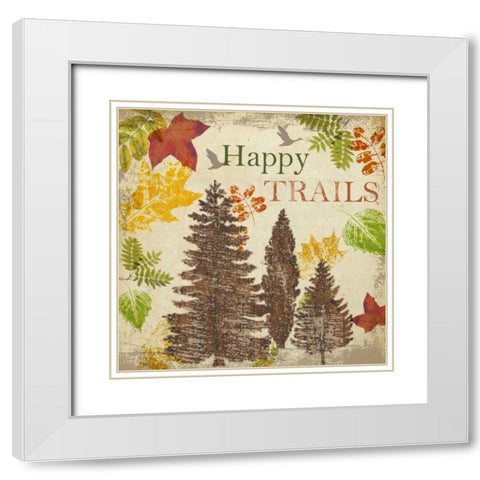 HAPPY TRAILS White Modern Wood Framed Art Print with Double Matting by Greene, Taylor