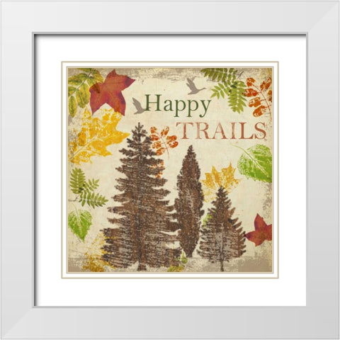 HAPPY TRAILS White Modern Wood Framed Art Print with Double Matting by Greene, Taylor