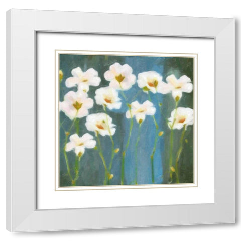 WHITE FLOWER FIELD II White Modern Wood Framed Art Print with Double Matting by Greene, Taylor