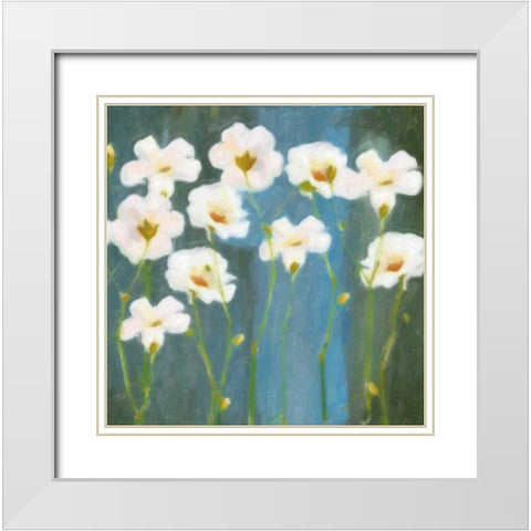 WHITE FLOWER FIELD II White Modern Wood Framed Art Print with Double Matting by Greene, Taylor