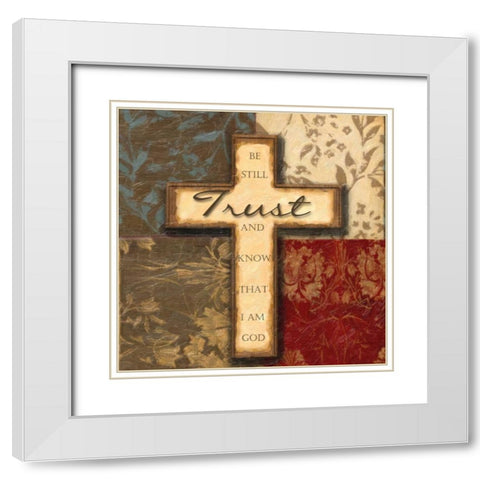 TRUST White Modern Wood Framed Art Print with Double Matting by Greene, Taylor